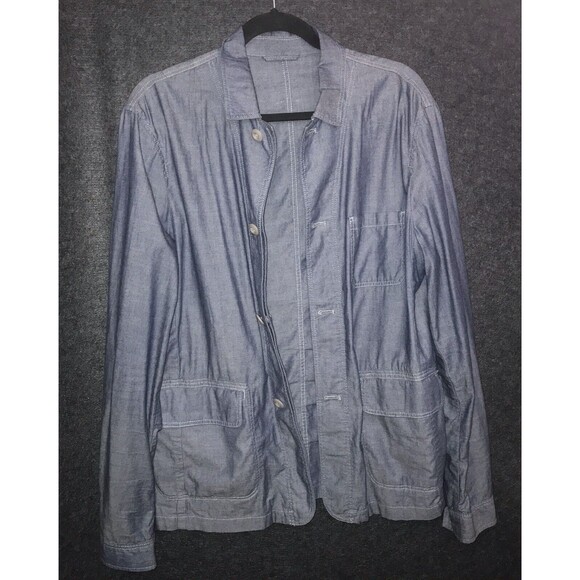 AllSaints Thirty Eight Renfield Jacket Fits Small Chambray Denim Like Buttons - Picture 6 of 11